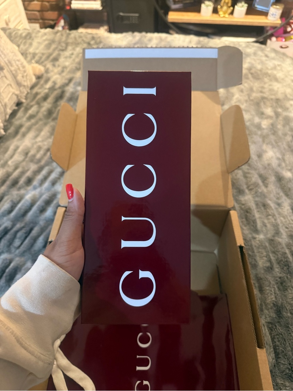Gucci Cat Face Leather Luggage Tag in Brown, Pink and Beige - Picture 3 of 5